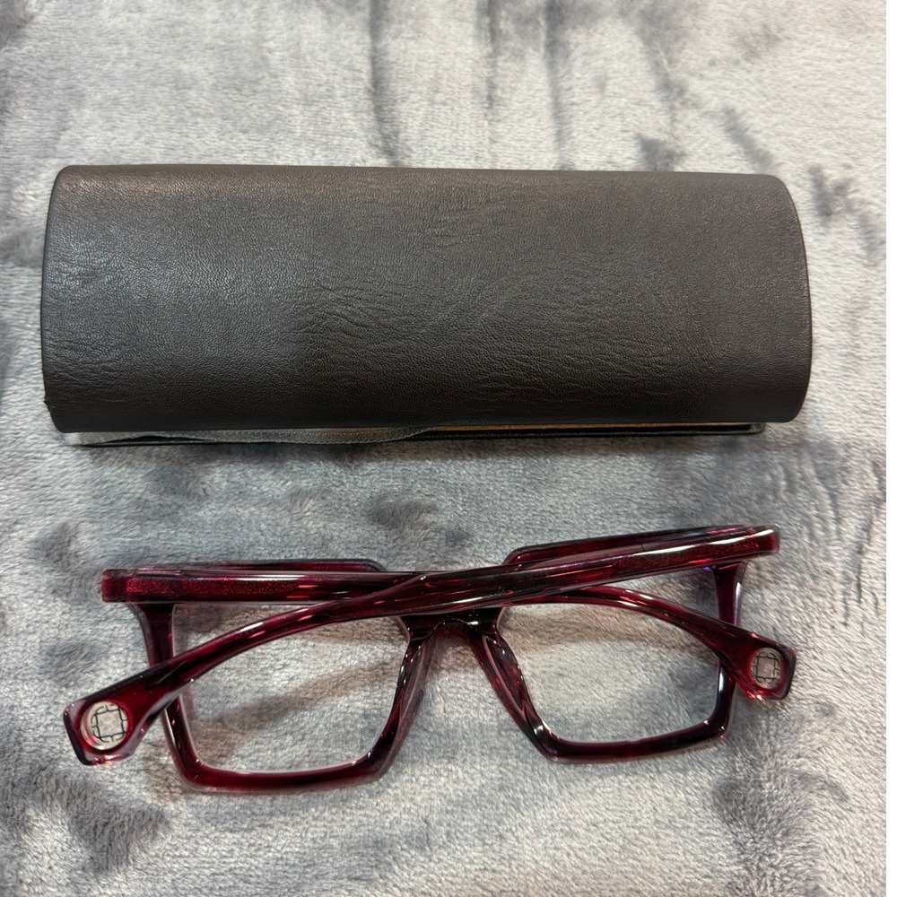 Blake Kuwahara Knowles Eyeglasses Unisex Wine Geometric Japan Frames 52-18-145 - Picture 8 of 9